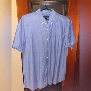 Banana Republic Short Sleeve Button Down Blue Gray Mens Size Large